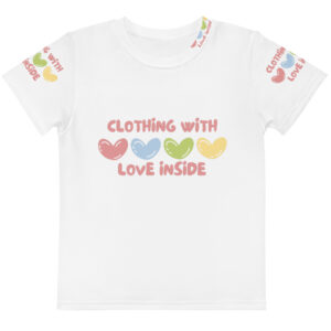 Kids cotton crew neck t-shirt "CLOTHING WITH LOVE INSIDE"
