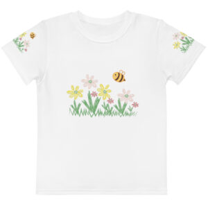 Kids cotton crew neck t-shirt "Bloom Buzz"