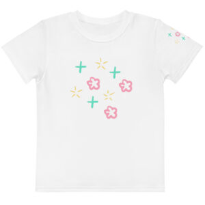 Kids cotton crew neck t-shirt "Petal Glow"