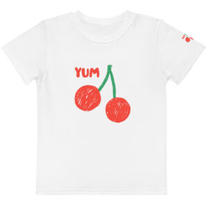 Kids cotton crew neck t-shirt "Cherry Mood"