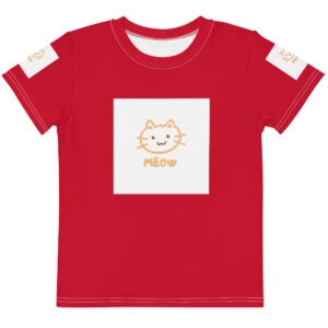 Kids cotton crew neck t-shirt "Meow"