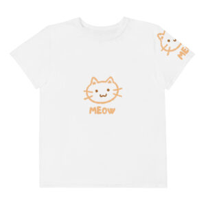 Youth cotton crew neck t-shirt "Meow"