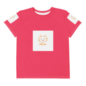 Youth cotton crew neck t-shirt "Meow"
