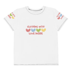 Youth crew neck t-shirt "CLOTHING WITH LOVE INSIDE"