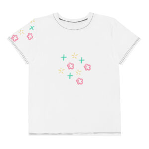 Youth crew neck t-shirt "Petal Glow"