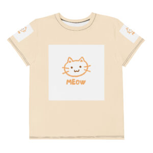 Youth crew neck t-shirt "Meow"
