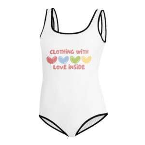 All-Over Print Youth Swimsuit "CLOTHING WITH LOVE INSIDE"