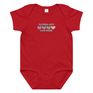 Baby jersey bodysuit "CLOTHING WITH LOVE INSIDE"
