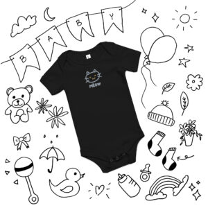 Baby short sleeve one piece "Meow"
