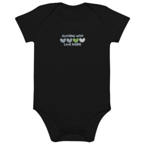 Organic cotton baby bodysuit "CLOTHING WITH LOVE INSIDE"