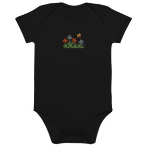 Organic cotton baby bodysuit "Bloom Buzz"