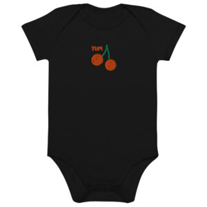 Organic cotton baby bodysuit "Cherry Mood"