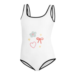 All-Over Print Youth Swimsuit "Soft Doodles"